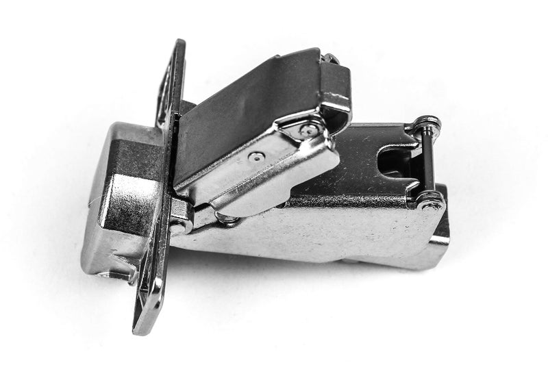 Berta 2-Pack 165 Degree Hinges Frameless Cabinet Doors Hinges Concealed Hydraulic Adjustable Mounting Hinges Soft Closing Nickel-Plated Steel Buffer Dampers for Wardrobe,1 Pair (Full Overlay) - Image 3